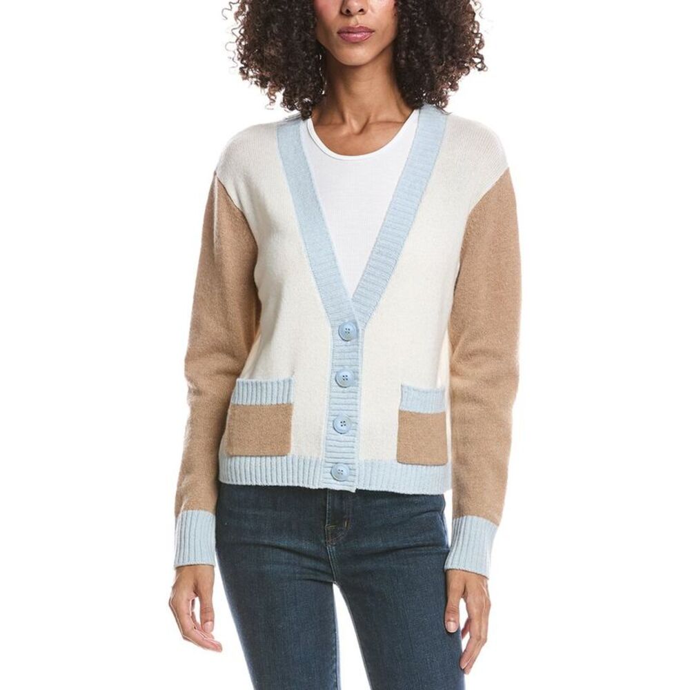 Brodie Cashmere Womens  Enchantress 100% Cashmere Cardigan, White